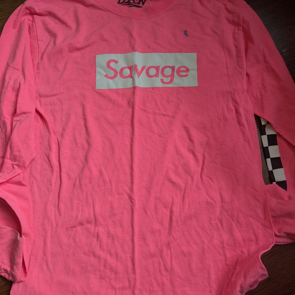 Savage Kids Long Sleeve Pink Shirt